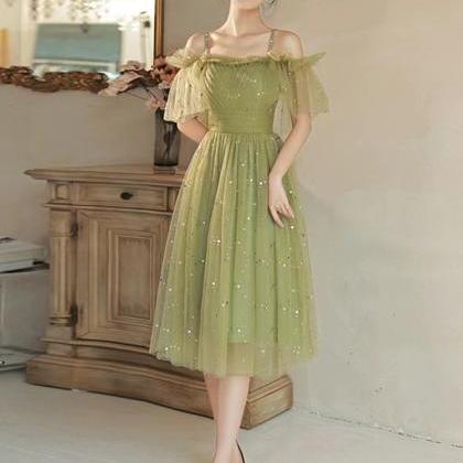 Shiny Green Birthday Dress, Student Prom Dress,..