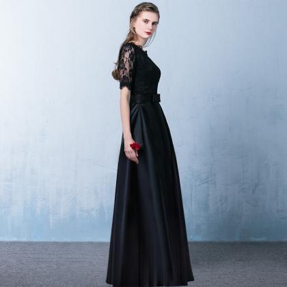 Black Prom Dress, Elegant Wedding Guest Dress,..