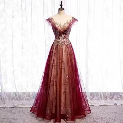 Red Sparkly Evening Dress Glamorous Party Dress..