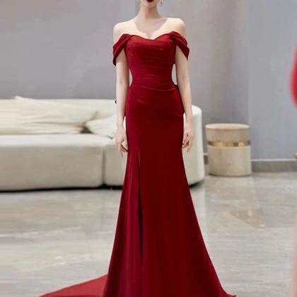 Off Shoulder Advanced Prom Dress Light Luxury..