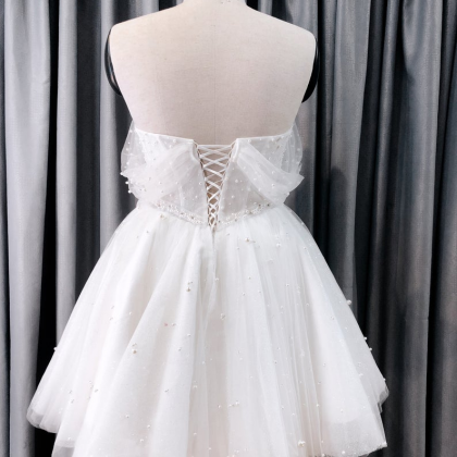 Cute Off Shoulder Tulle Homecoming Dress,..