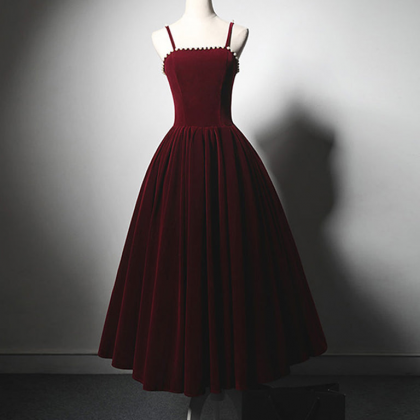 Black/red Velvet Graduation Dress Short Prom Dress..