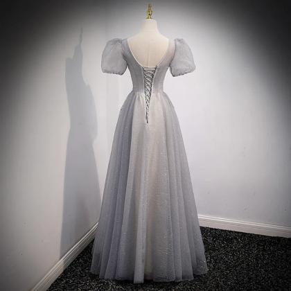 Sparkling Sequin Gown With Puff Sleeves Design on Luulla