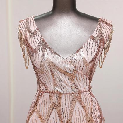 Sparkling Sequin Evening Gown With Intricate Design on Luulla