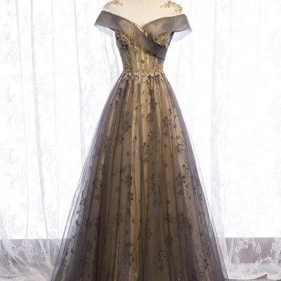 Elegant prom dress, shiny sequin evening dress,custom made