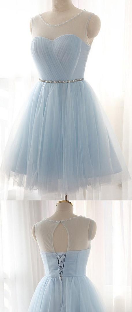 Short, Prom Homecoming Dress ,modern, Light Blue, Party Dresses, With Round Lace Up, Bandage Dresses ,prom Dress ,party Dresses
