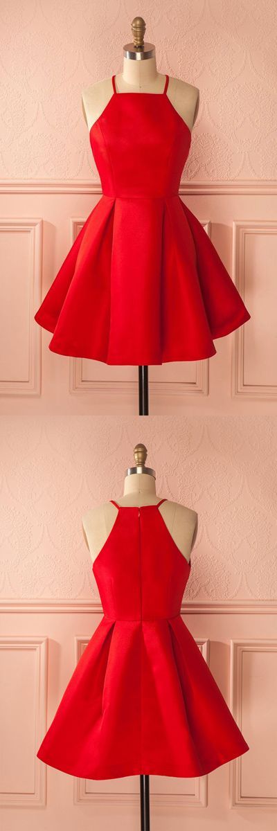 Short Straps, Red Prom Dresses,homecoming Dress, For Girls ,mini Dresses ,party Dresses