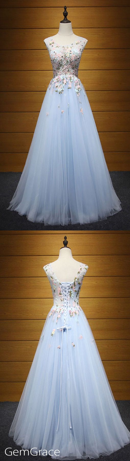 Exquisite Ball-gown, V-neck, Floor-length ,tulle Prom Dress With Beading, Evening Dress, Chiffon Prom Gown , Evening Gowns