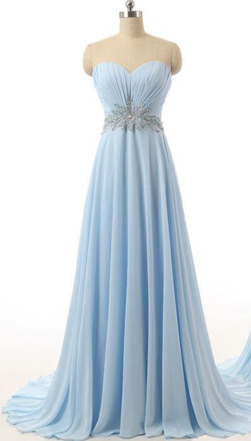 Elegant ,Pale Blue Ball Gown, Sexy 