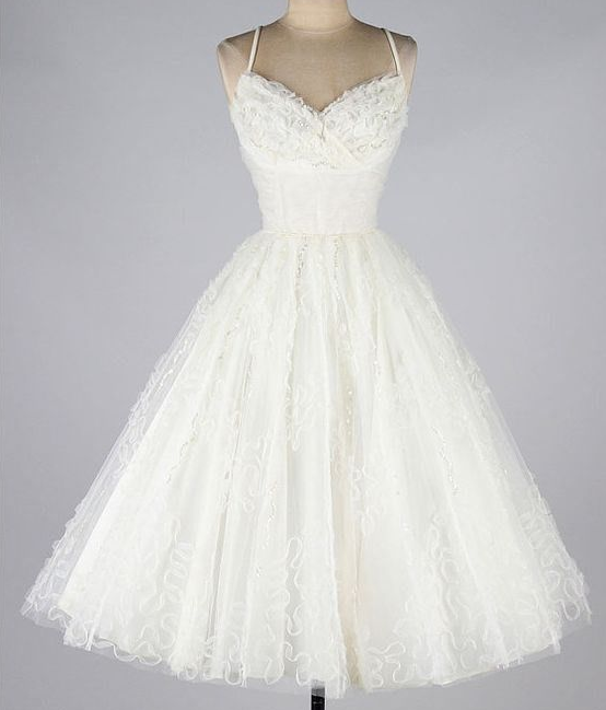 Vintage Style ,a-line V-neck ,white Chiffon ,short Homecoming/prom Dress,custom Made , Fashion