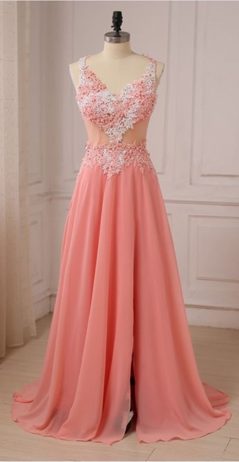 Applique V-neck Chiffon Evening Dress Ball Gown With A Sequined Dress And A Tailored Evening Gown