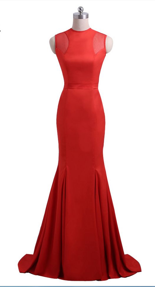 Simple Beautiful Prom Dress,long Mermaid Evening Dress,sexy Red Dress, Formal Party Dress