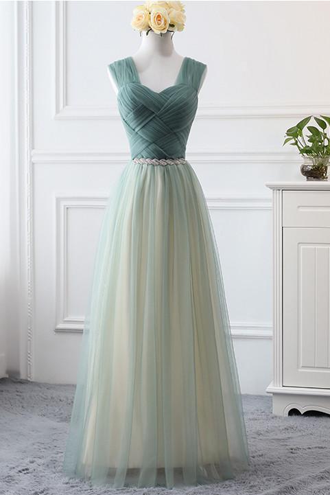 Sweetheart Beading A-line Floor Length Tulle Charming Prom Dresses