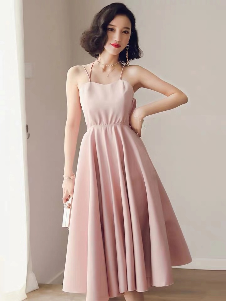 Sleeveless Prom Dress Pink Party Dress Backless Evening Dress Spaghetti Formal Dress Sexy Homecoming Dress