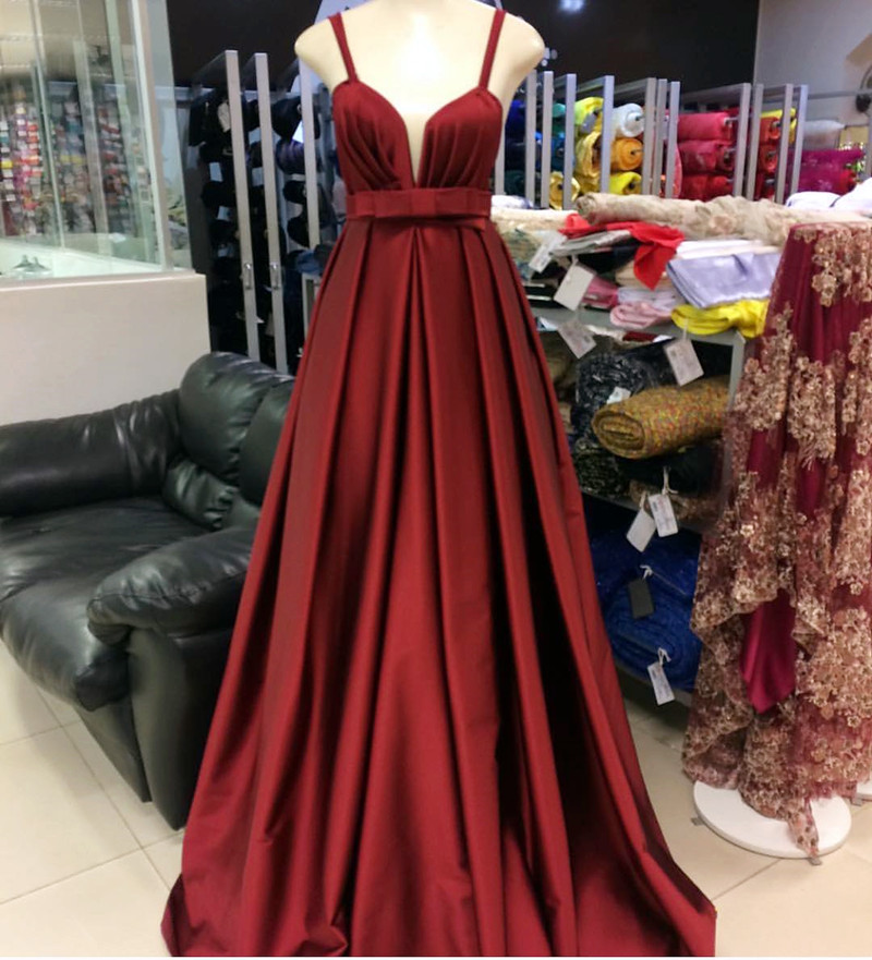 Long Satin Bridesmaid Dress,burgundy Formal Dress,long Evening Gowns,empire Waist Prom Dress