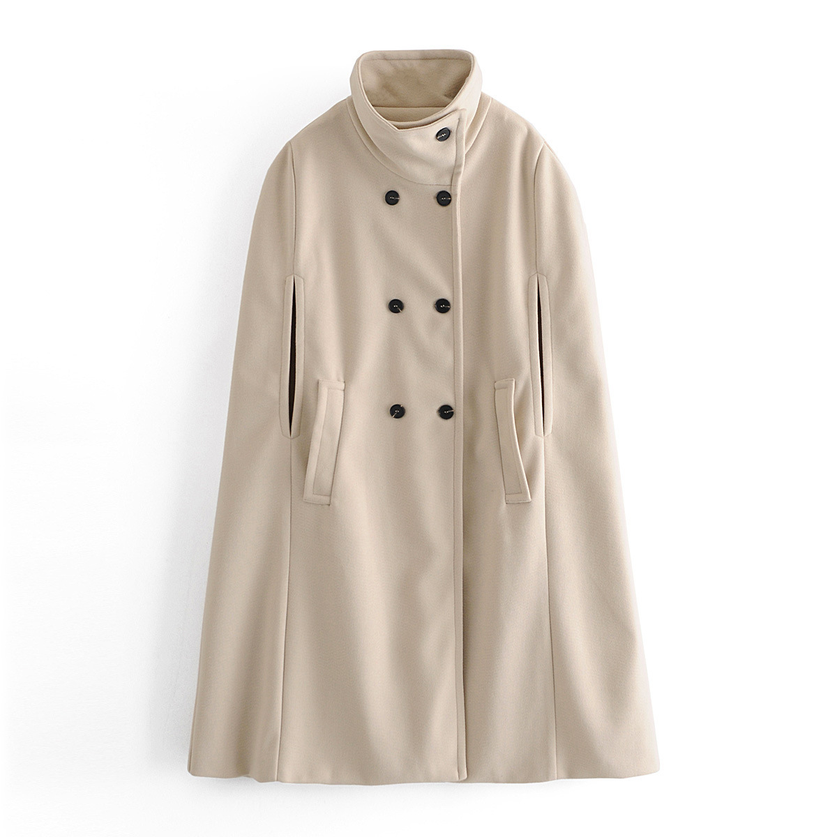 The Fall/winter Collection Features A Double-breasted Woolen Cape Coat