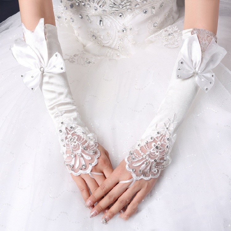 Wedding Dress Gloves Supply, Bride Wedding Long White Lace Gloves, Wedding Accessories Wholesale