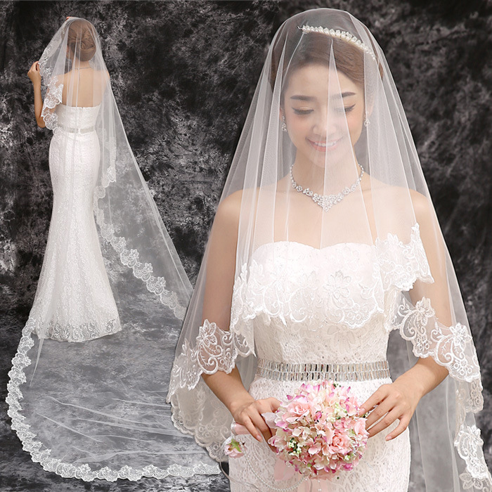 Supply Of Bridal Veil, Plus Long Veil, Bride Wedding Trailing Wedding Lace Veil