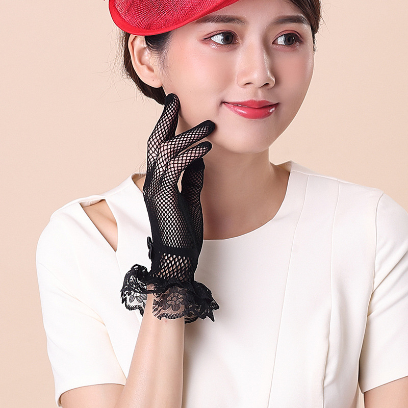 Glove Lady, Driving Thin Short Style Sunscreen Summer, Lace Touch Screen Gloves, Thin Style Spring And Autumn