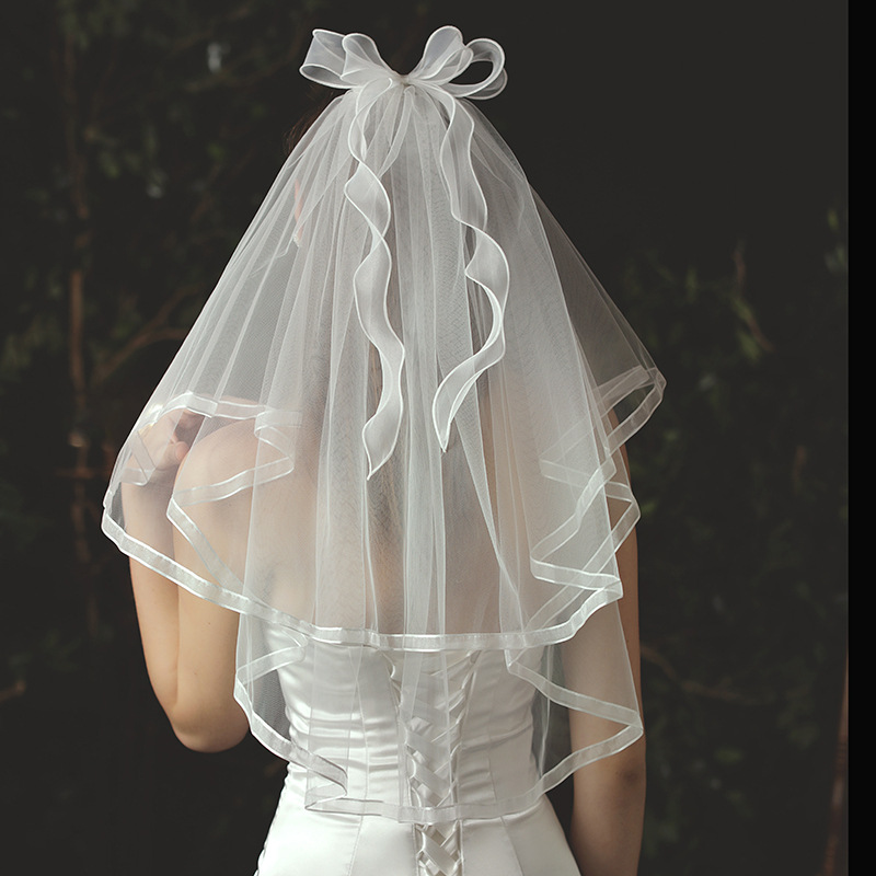 Bridal Veil, Wedding Dress Wedding Bowknot Headdress Veil
