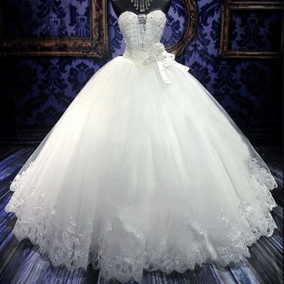 Simple, Floor Length, Strapless Wedding Dress, White Wedding Dress,custom Made