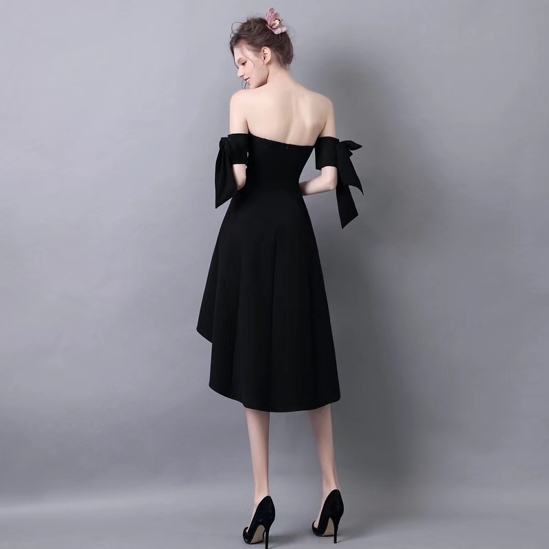 Hepburn Little Black Dress, Off Shoulder Black Fashion Dress, Slim Midi Dress,custom Made