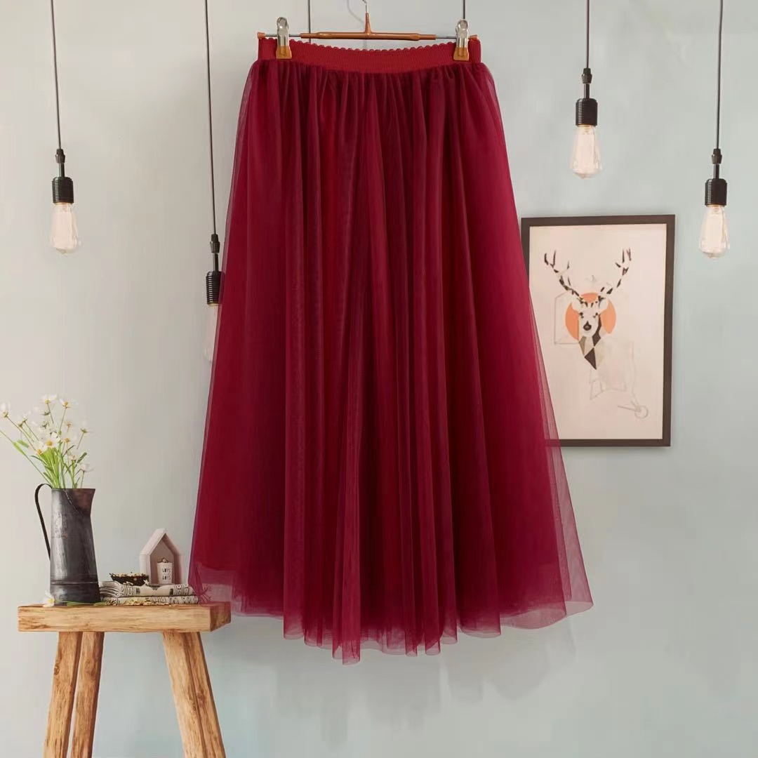 High waist tulle skirt, spring and summer elegant fairy gauze skirt, 8m large skirt, A-line skirt