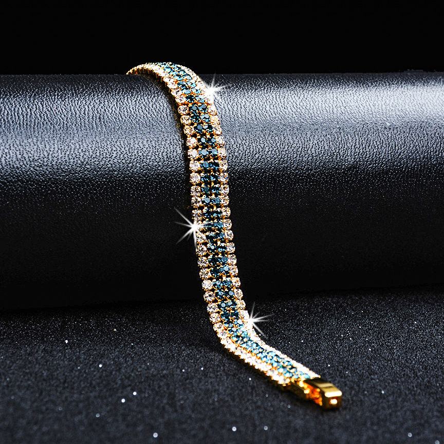 Exquisite Luxury, Roman Crystal Bracelet, Golden Simple Full Diamond Bracelet, Wholesale