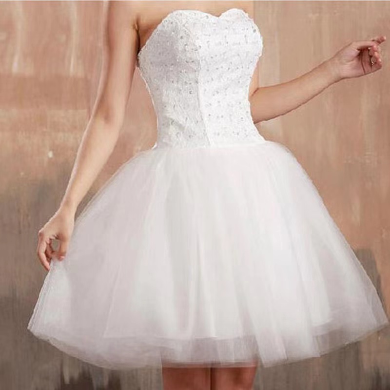 Black/white Evening Dress, Short Beaded Little Dress, Strapless Bouffant Dress ,homecoming Dress,custom Made