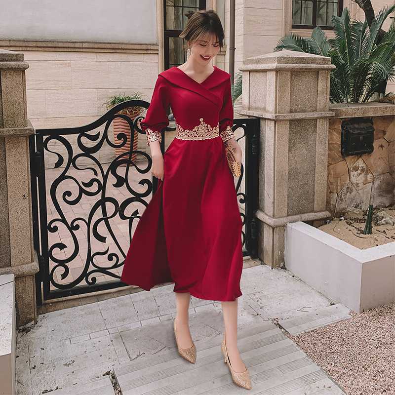 Red Prom Dress With Lace Belt,charming Midi Dress,homecoming Dress,custom Made
