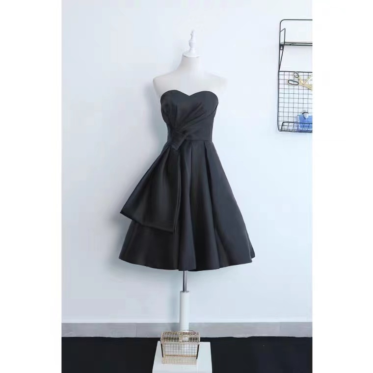 Straplesss Homecoming Dress, Little Black Dress, Hepburn Style, Sexy Party Dress,custom Made