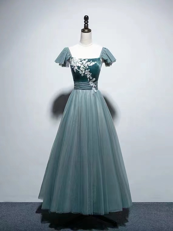 Smog Gray Green, Strapless Evening Dress, Bridesmaid Dress,custom Made
