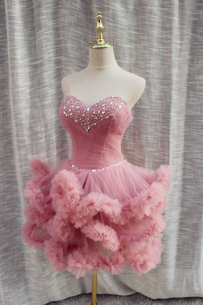 pink bouffant dress Boden Women's Strapless Taffeta Dress in Pink