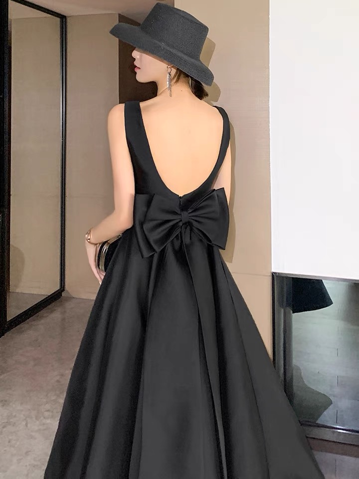 Black Little Evening Dress, High Quality, Temperament Dress, Hepburn Style, Socialite Dress,custom Made