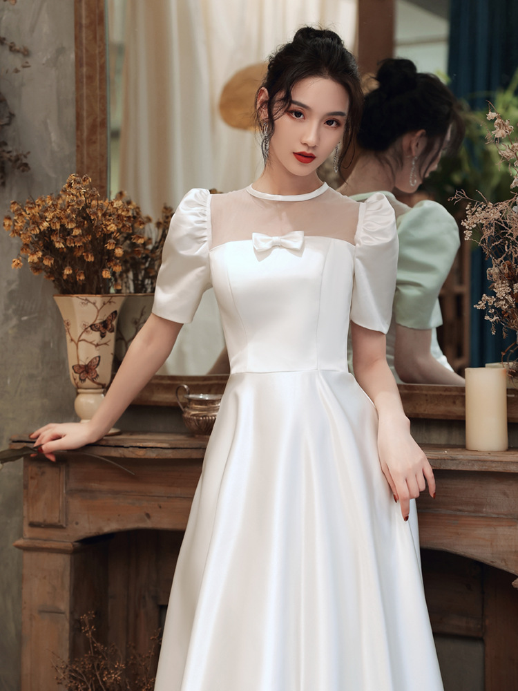 Long Sleeve Wedding Dress,high Neck Bridal Dress,elegant,custom Made