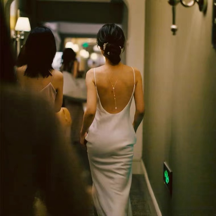 Backless Wedding Dress,simple Evening Dress,custom Made