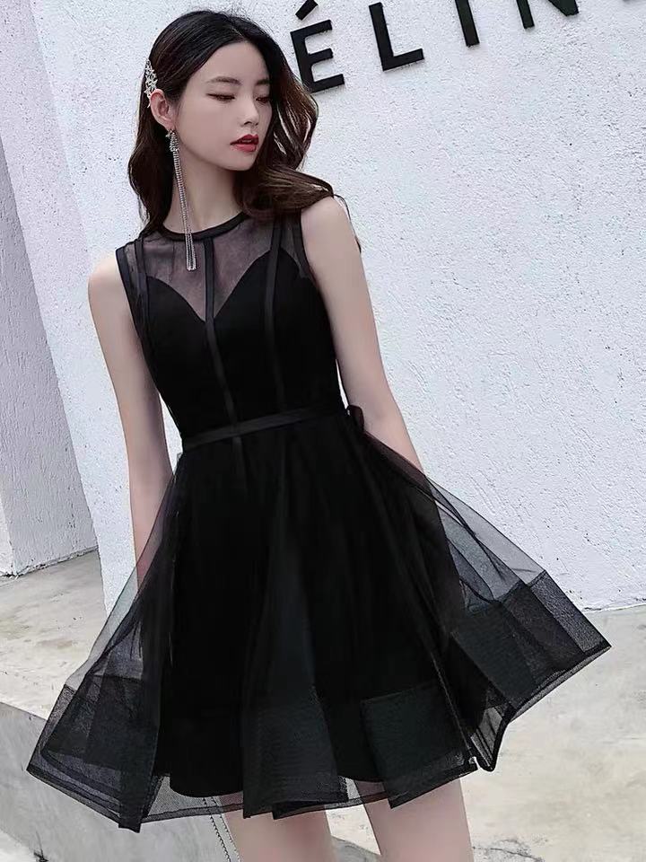 Little Black Homecoming Dress, Herbon Style Bouffant Dress,custom Made
