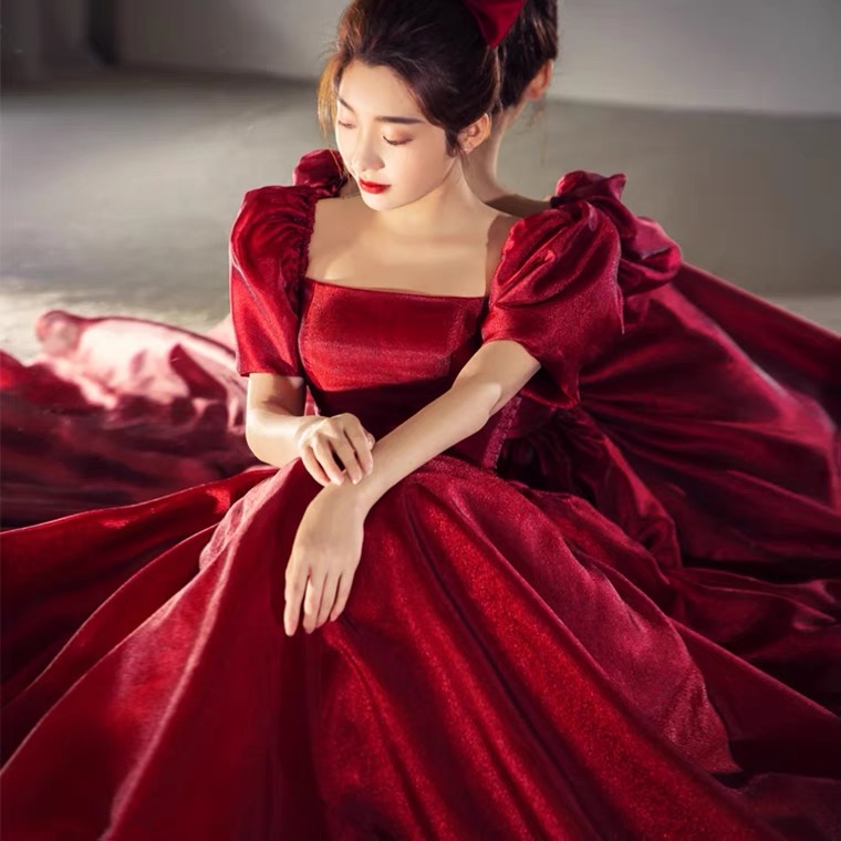 Satin Red Dress, Princess Ball Gown Dress,custom Made