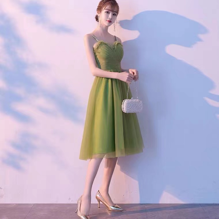 Green Evening Dress, Fresh Graduation Dress,little Party Dress,homecoming Dress,custom Made