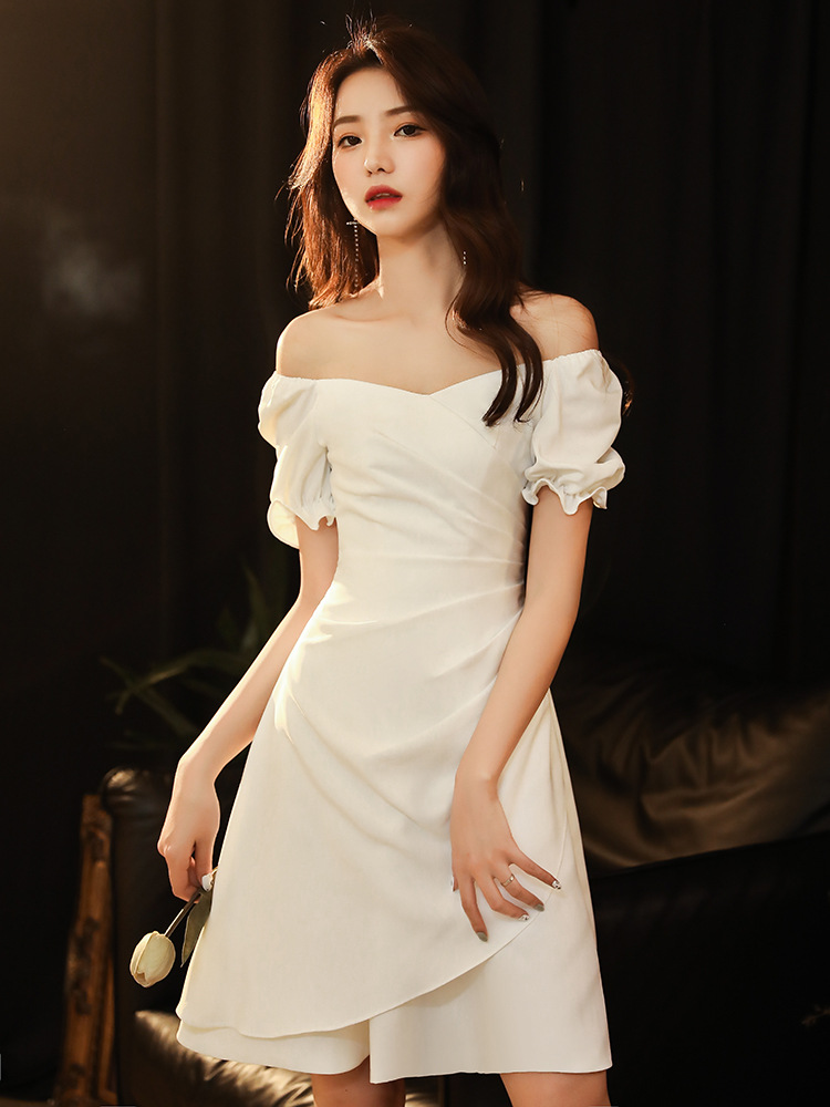 White Dress, Simple Fashion Dress, Party Short Homecoming Dress,custom Made
