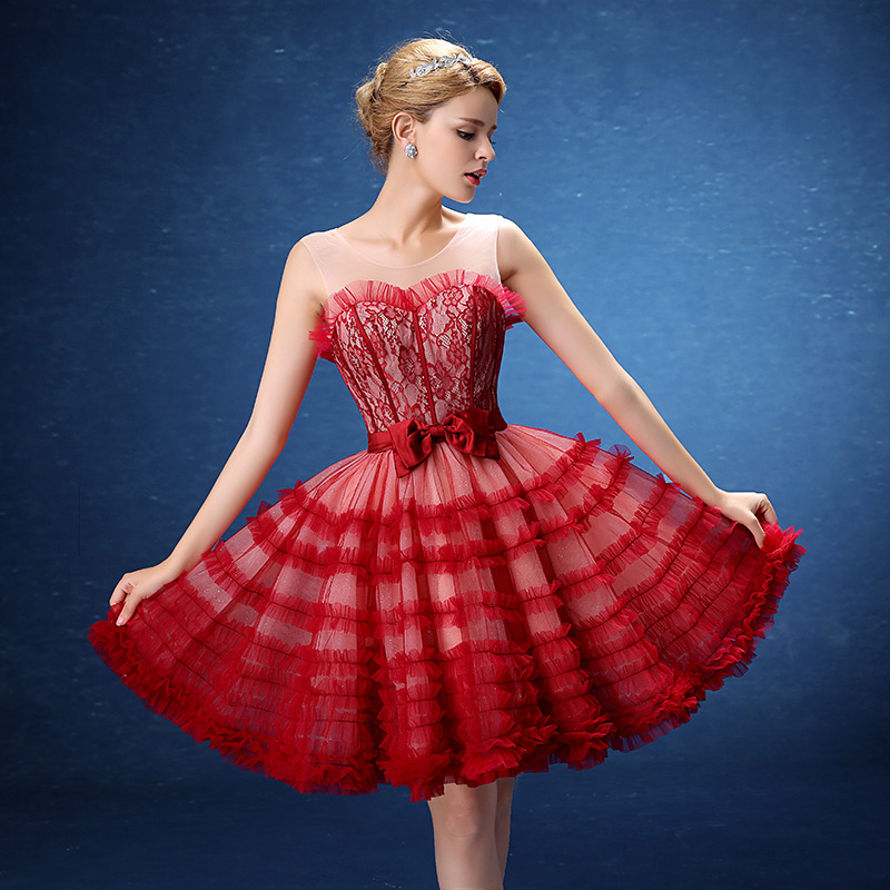Short Homecoming Dresses, Lace Mesh Patchwork Dresses, Bow Tie Party Dresses,custom  Made on Luulla
