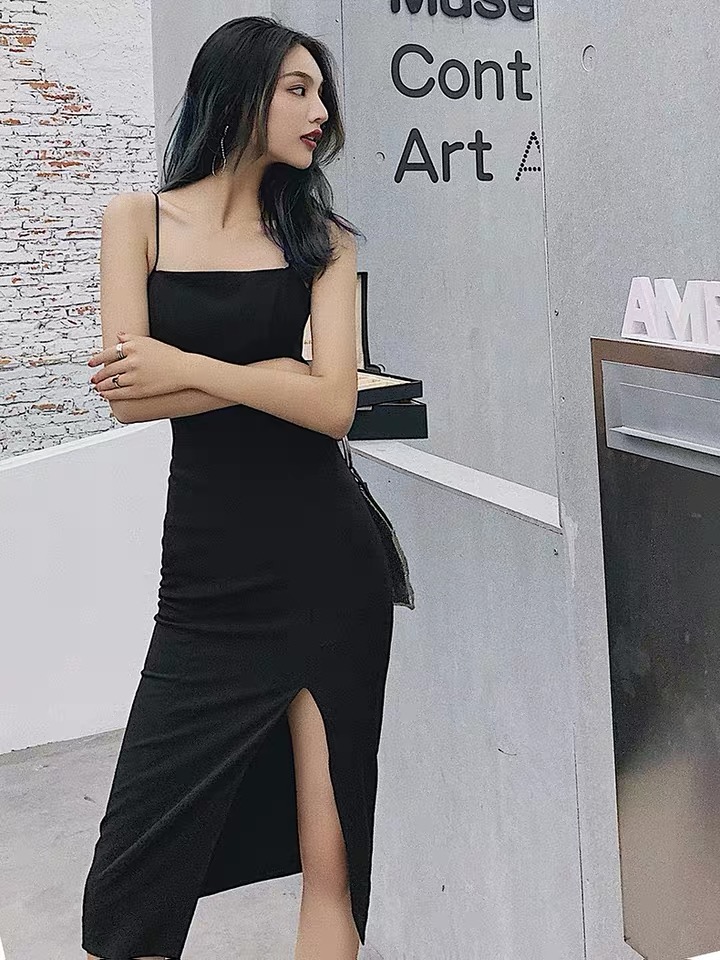 Black Spaghetti Strap Dresses, Sexy Evening Gowns, Birthday Party Dresses,custom Made