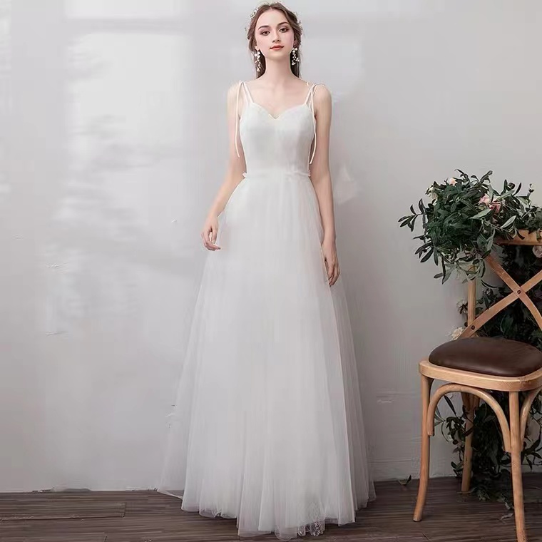 Spaghetti Strap Prom Dress,white Bridesmaid Dress,simple Party Dress,custom Made