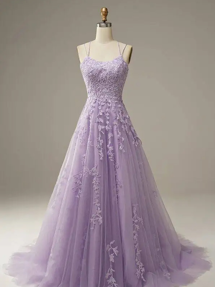 Lace Appliques Evening Dress, A-line Long Prom Dress,custom Made