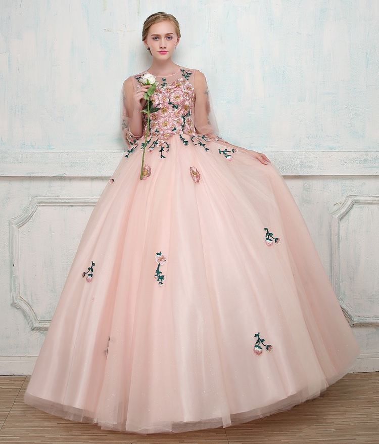 Bridal Wedding Dress, Lace Colorful Wedding Dress ,long Sleeve Evening Dress ,custom Made
