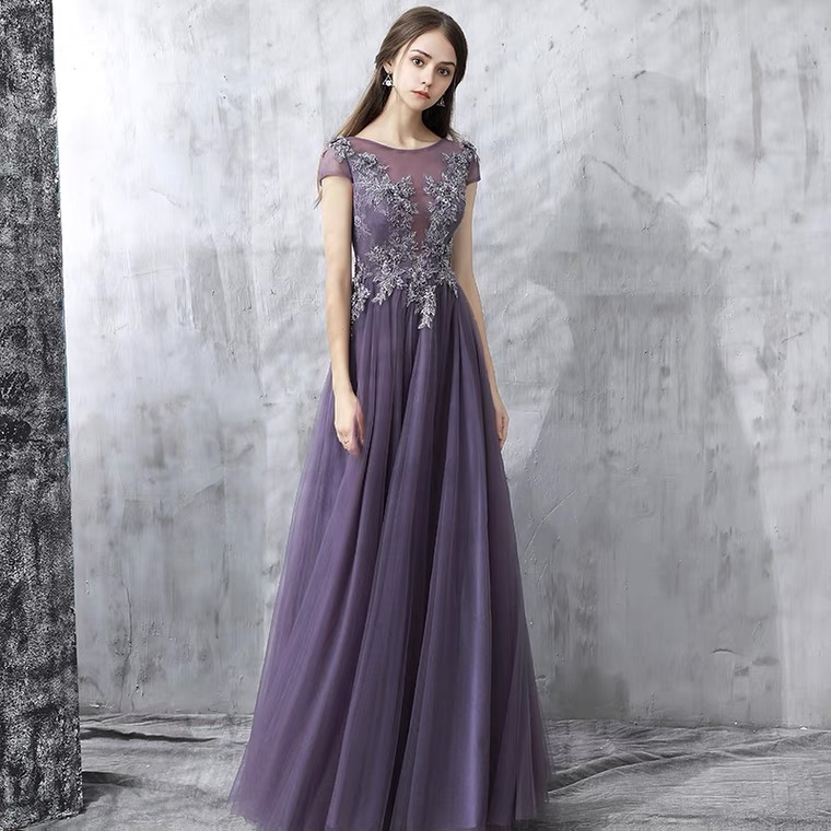 O-neck Evening Dress, High-grade, Temperament-gradient Dress, Light Luxury Dress,custom Made