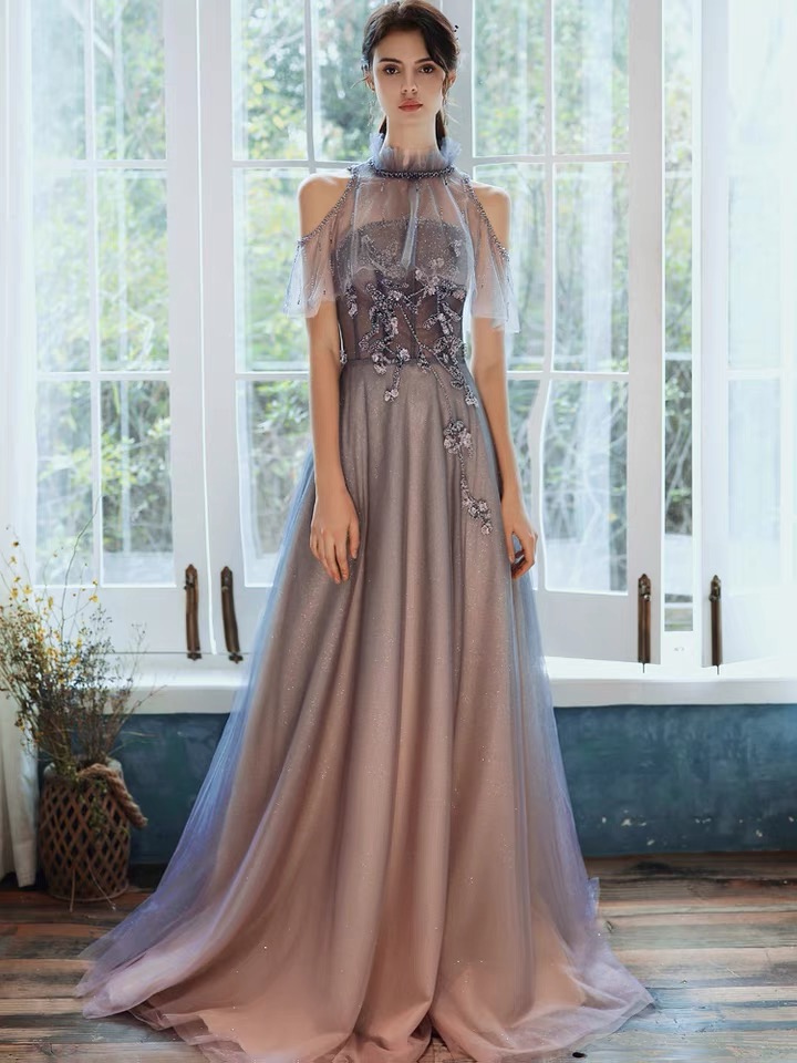 Strapless Evening Dress, Elegant Texture Prom Dress, Two-piece Bridal Dress,custom Made