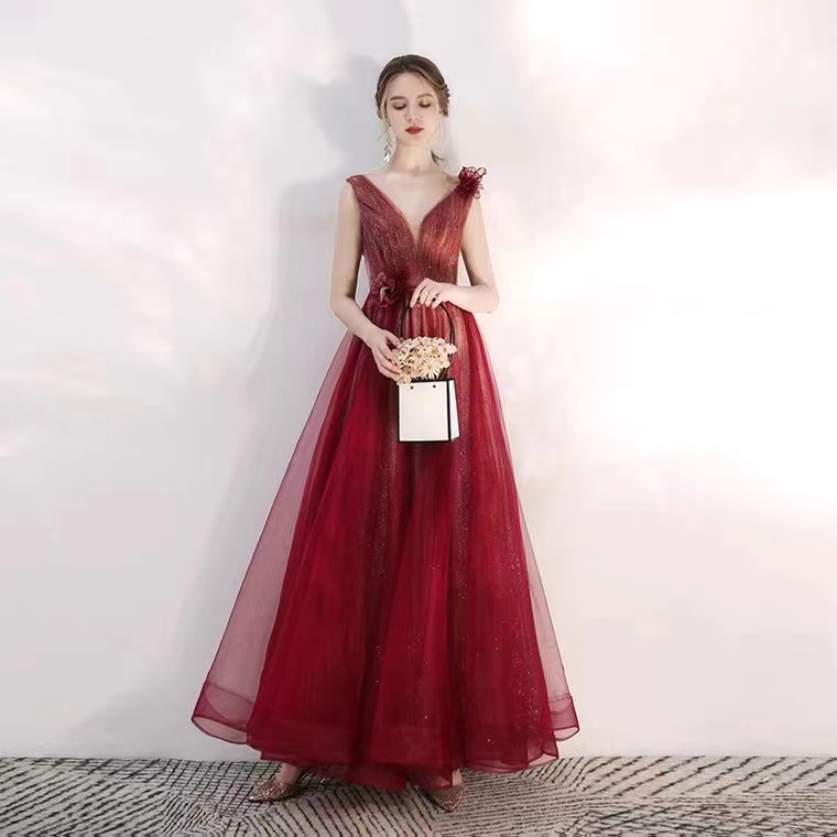 cowl neck burgundy dress Strappy Open-Back Long Prom Dress with Ruched Bust– PromGirl