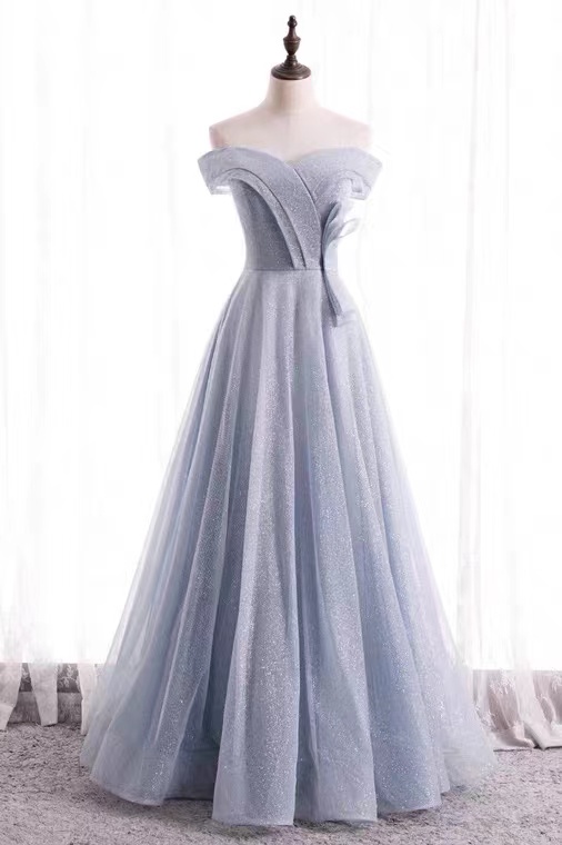 Off Shoulder Evening Dress, Simple Prom Dress, Light Luxury Temperament Dress,custom Made