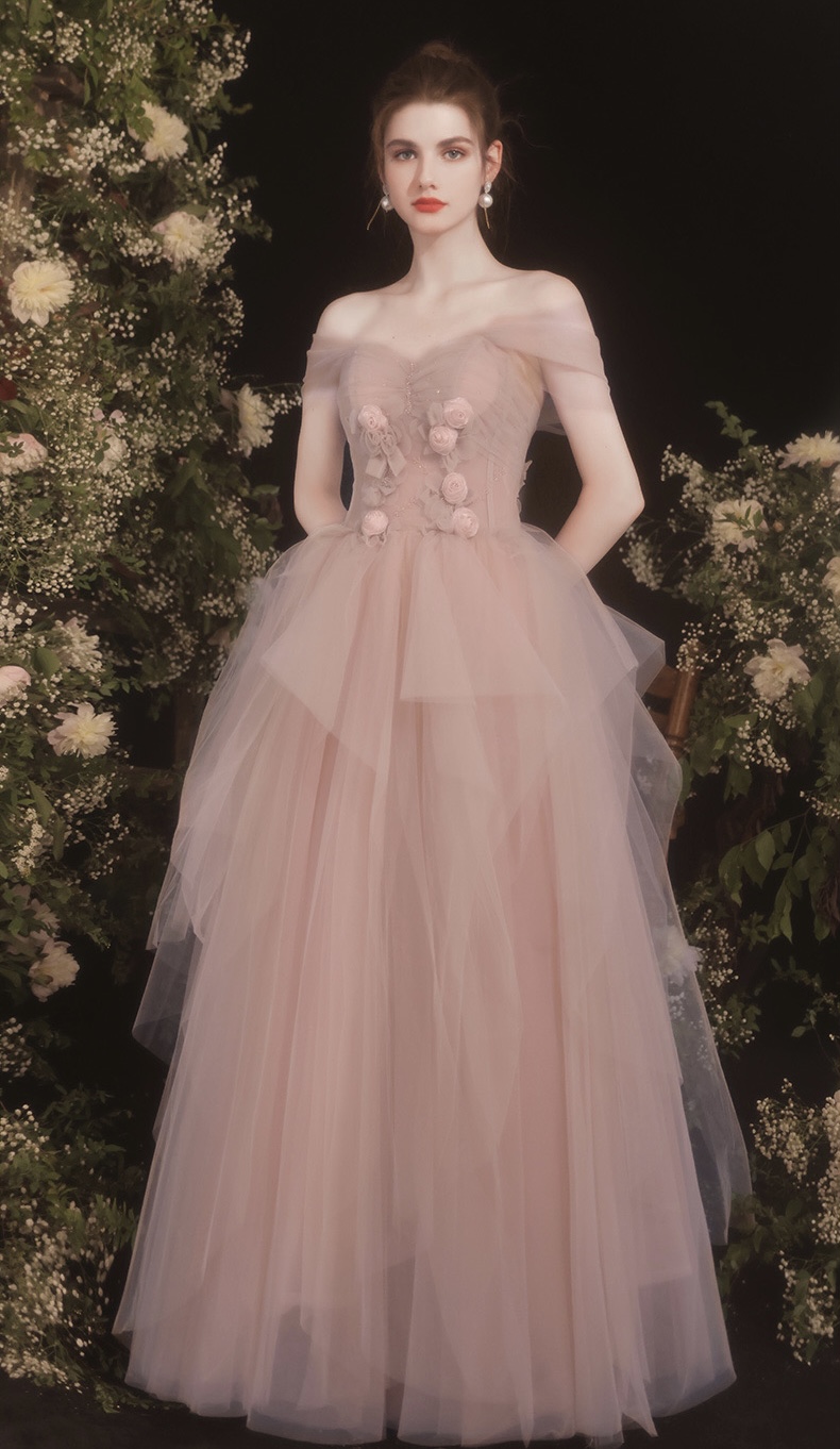 Spaghetti Strap Prom Dress, Applique Evening Gown, Fairy Graduation Dress, Pink Bridesmaid Dress,custom Made